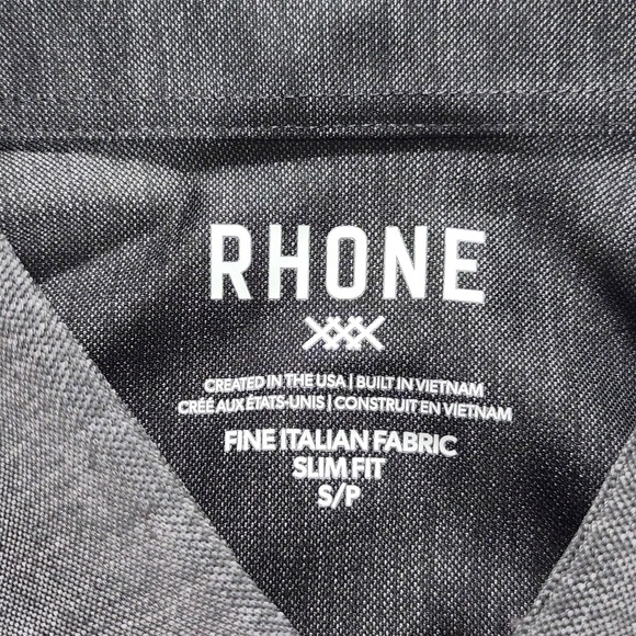 Rhone Shirt Mens Small Gray Commuter Slim Fit Stretch Italian Fabric Dress - Picture 7 of 13